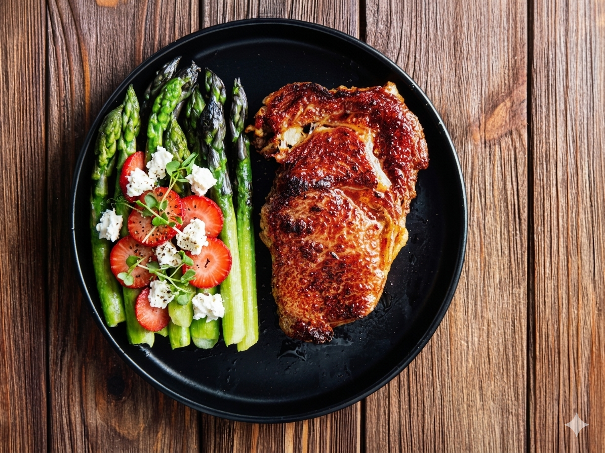 Chicken with Asparagus & Strawberries